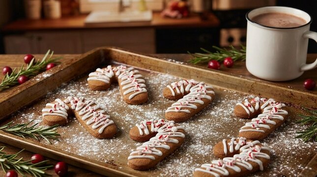 Assortment of gourmet chocolate chip cookies dusted with powdered sugar, perfect for dessert plating or sweet treats displays, rustic wooden surface backdrop