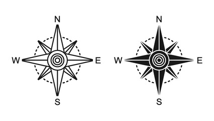 Detailed nautical compass rose vector icon for navigation and travel themes © SHAHJAHAN 