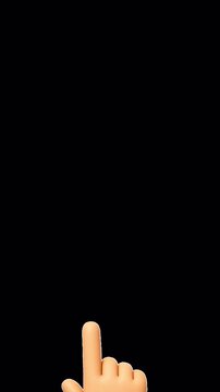 3d Finger Scroll Up Animation with Alpha Channel - 4K Portrait Vertical