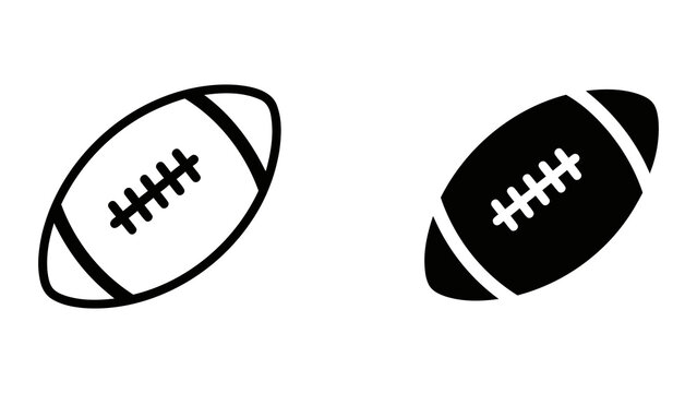 American football ball vector icon for sports and athletic competition graphics