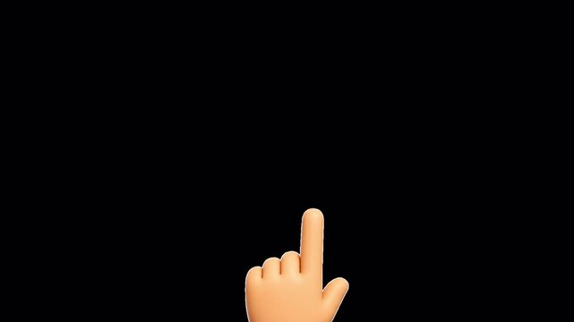 3d Swipe Left Gesture Animation with Transparent Background - 4K Landscape Horizontal