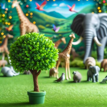 A tree in a zoon with blurred background