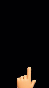 3d Finger Swipe Left Animation with Alpha Channel - 4K Portrait Vertical