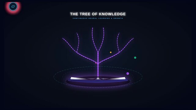 Futuristic Tree of Knowledge Animated Digital Graphic