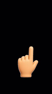 3d Finger Double Swipe Left Animation with Alpha Channel - 4K Portrait Vertical