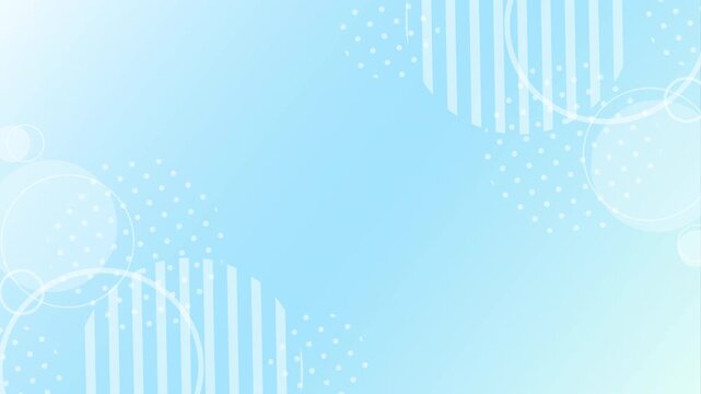 水色グラデーションのメンフィス風フレーム背景 回転アニメーション 横長 16:9