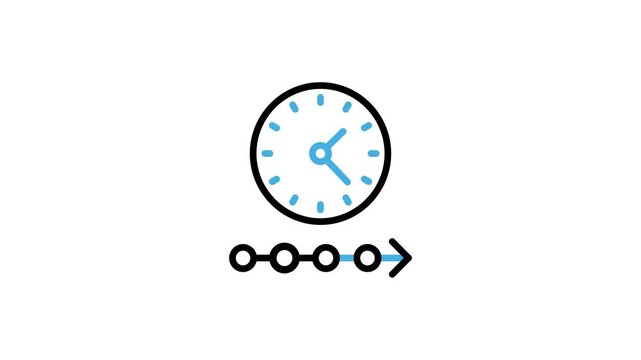 Animated timeline icon for progress, workflow, activity, routine, management progress. Planning time, deadline and schedule process for business strategy animation video with alpha channel
