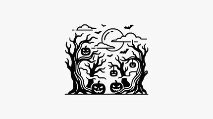 Fototapeta premium Black and white line drawing of a cartoon elephant with tusks and large ears.