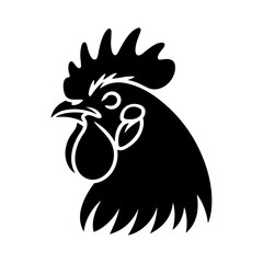 Rooster Head Silhouette Vector © SAMIA