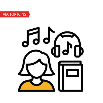 Audiobook and Music Listening Icon