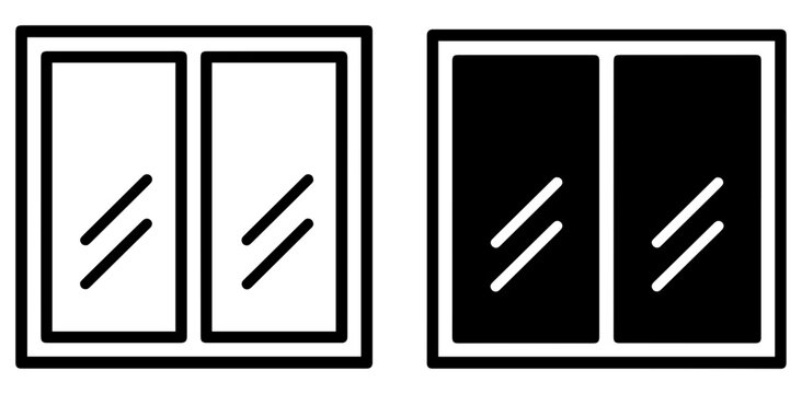 window glass outline filled icon