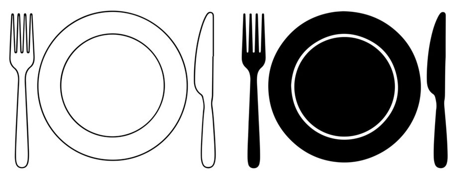 fork knife plate cutlery icon