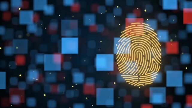 Biometric Fingerprint Scan for Digital Identity Security Technology 4k