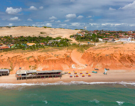 Aerial view of Canoa Quebrada beach