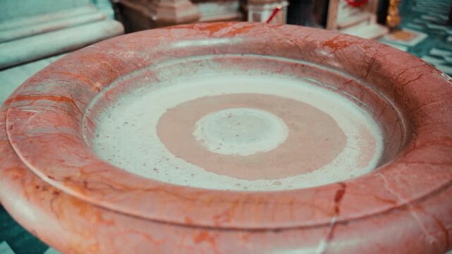 Holy water stoup in an Italian Christian church