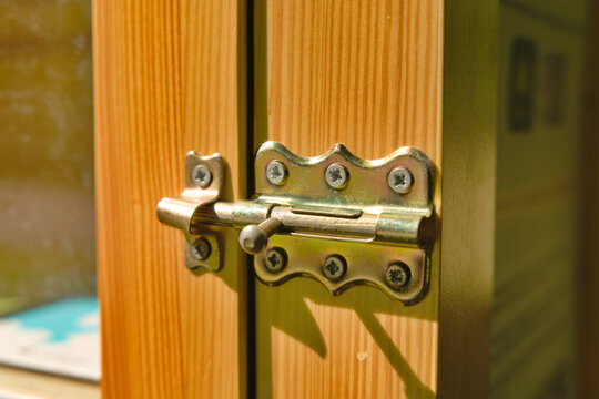 latch, bolt, lock, shutter, closed, latch, door, wooden, metal,