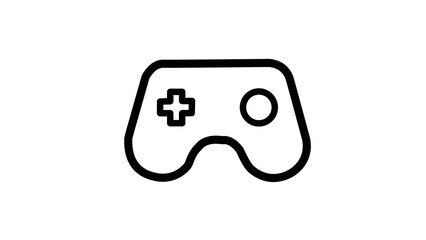 Minimal Game Controller Outline Icon on White Background © Image Studio