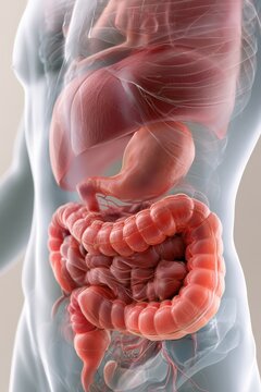 Medical photo shows human digestive system