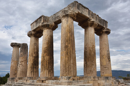Temple of Apollo in Ancient Corinth Greece