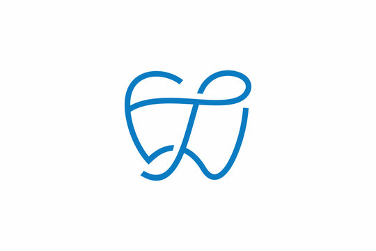 Letter ET Connected Tooth Logo 