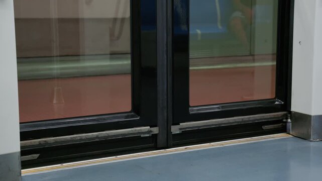 Doors of a subway train departing from the Naples underground
