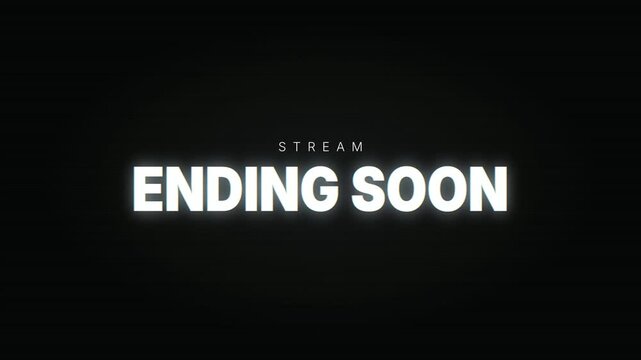 Glitch Ending Soon Stream Notification, Digital Broadcast Alert, Live Stream Countdown, Video Stream Glitch Effect, Animated Streaming Alert, Modern Broadcast Design, Seamless Loop Transition