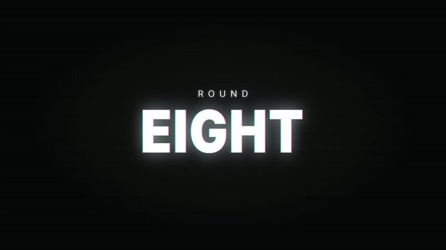 Glitch Text Animation Seamless Loop, Digital Glitch Effect, Round Eight Typography, Modern Motion Design, Futuristic Glitch Style, Creative Background Animation, Dynamic Text Animation