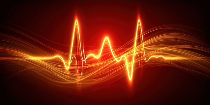 Dynamic abstract heartbeat illustration radiates intense energy