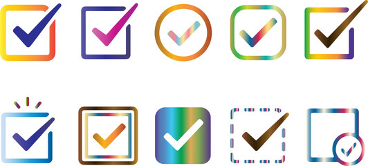 Check Box and Checkmark Icons Set – Minimalist Vector Collection © iffat