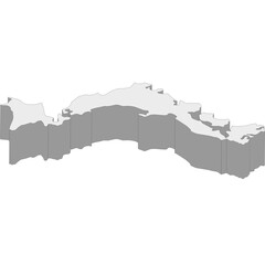 3D map dimension - continent Asia country Japan © badrpost