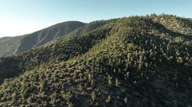 Southern California Los Padres Forest Aerial Shot Left California USA
