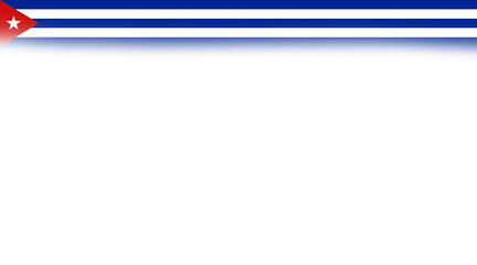Obraz premium Cuba Flag Horizontal Banner Frame Background with Copy Space for National Day, Independence Day, and Official Events
