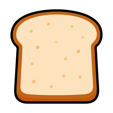 Single slice of white bread vector illustration