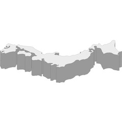 3D map dimension - continent Asia country Japan © badrpost