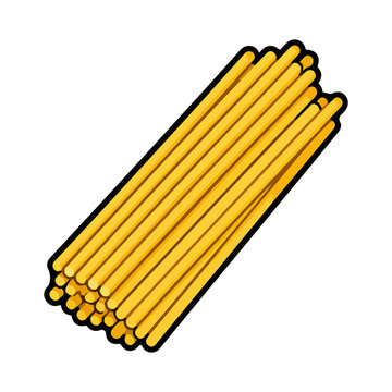 Bunch of raw spaghetti pasta noodles vector illustration