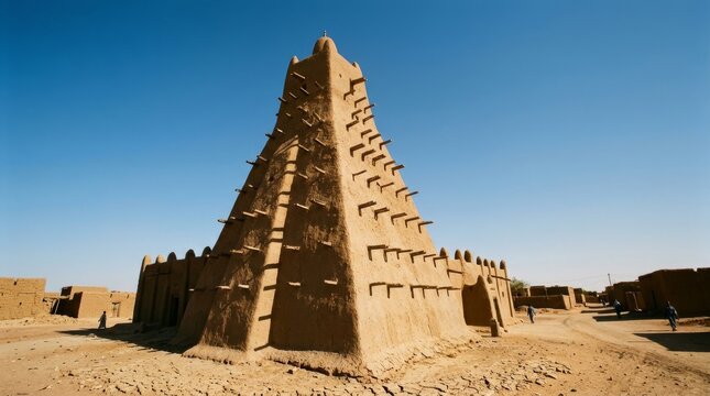 Ancient mud brick Sankore Mosque in Timbuktu Mali Africa.