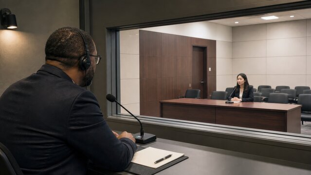 Court Interpreter Services Simultaneous Booth Overlooking