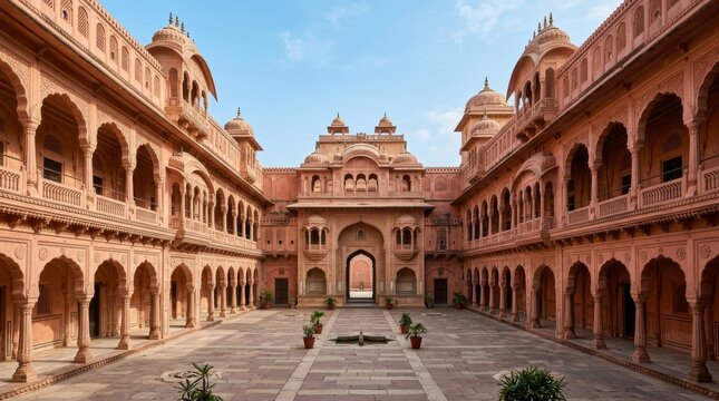 Bikaner Junagarh Fort Courtyard Architecture.