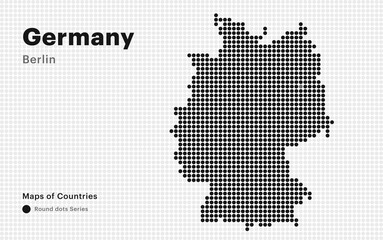 Obraz premium Creative Dotted Map of Germany with capital Berlin. Round dots