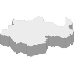 3D map dimension - continent Asia country Kazakhstan © badrpost