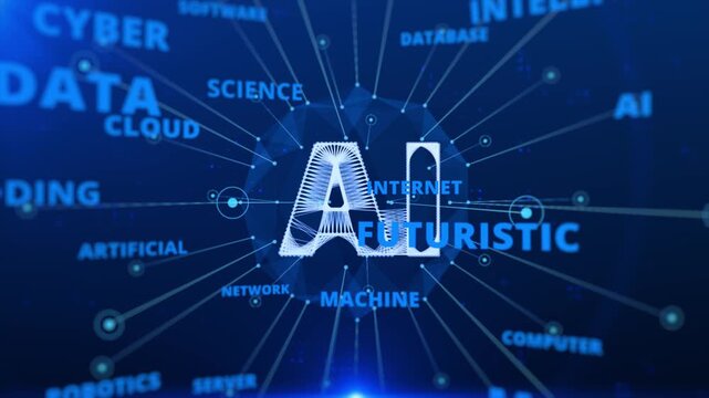 Abstract Artificial Intelligence Digital Data Network Technology Background for Blockchain Internet and Quantum Computing