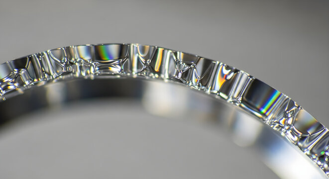 Abstract crystal glass texture with rainbow light reflections and refractions