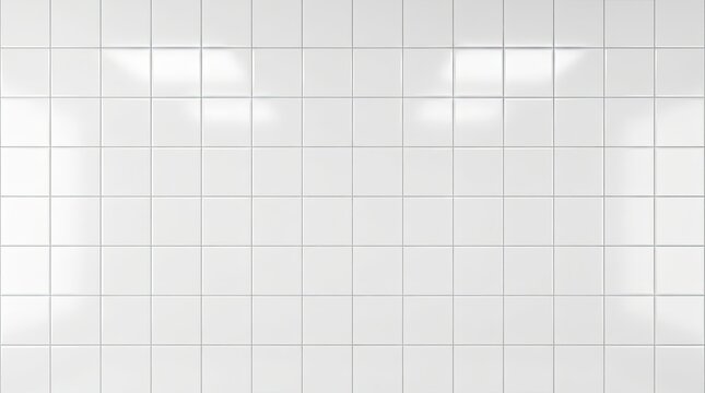 White tiled wall background with rectangular grid pattern background interior
