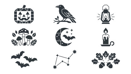 Fototapeta premium Halloween Icons Set
