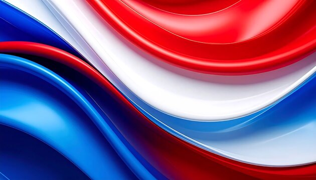 Abstract Wavy Background in Red, White, and Blue Colors. America Independence day background. 4th of July, Independence day