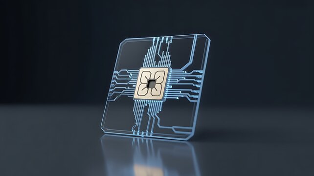 Microchip technology features a transparent glass processor plate.