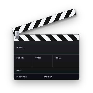 Movie film clapperboard isolated