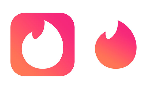 Tinder app logo and flame icon in pink and orange gradient
