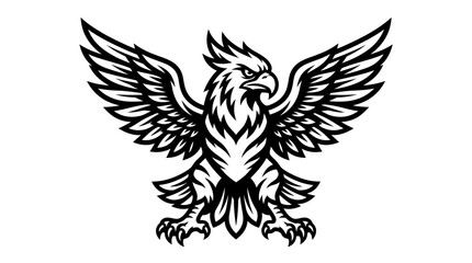 Obraz premium Powerful Majestic Eagle Mascot Logo Version 3 with Spread Wings and Sharp Talons Vector Illustration