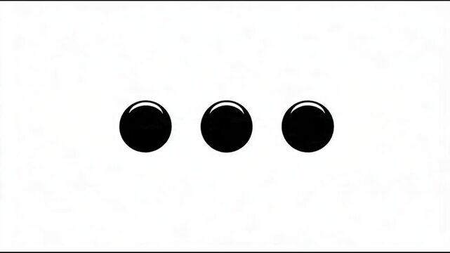 Three black circles progress indicator loading giv icon